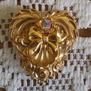 Vintage Angel Brooch, Tidings of Love, "Thankful", Gold Pin